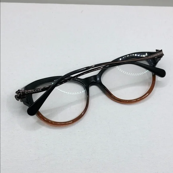 Coach Black Amber Glitter Gradient Frame Glasses HC6093 5490 52-17-135 Cat Eye - Picture 5 of 10